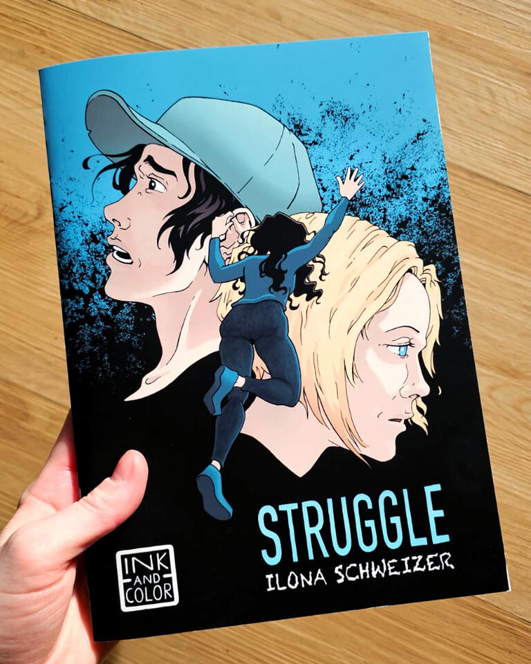 Comic Book STRUGGLE CHF 20.00 + CHF 5.00 signed with dedication drawing 24 pages incl. cover, 17.6 x 24.8 cm, stapled Click on image for more information